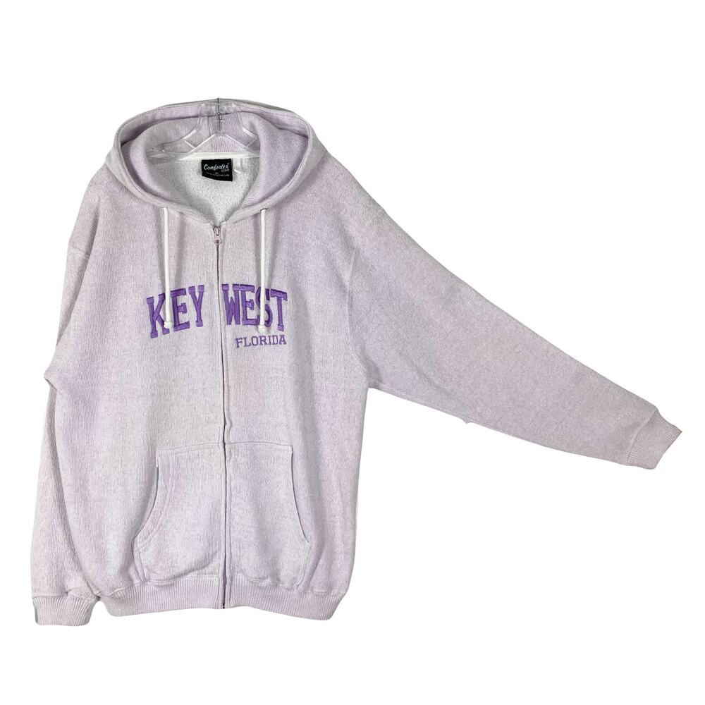 COMFORTEX USA Hoodie Women XL Purple “Key West” Micro Corduroy Long-Slv Zip